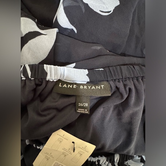 Lane Bryant 4 way navy blue floral dress off shoulder sleeveless - Picture 8 of 16